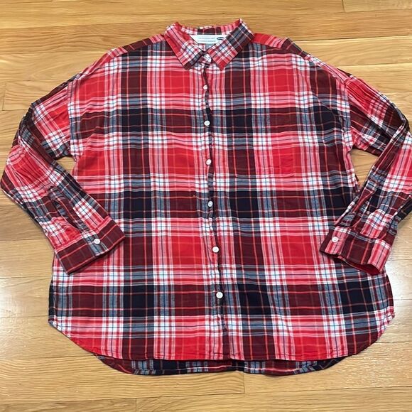Old Navy Tops - 𝅺OLD navy the boyfriend shirt plaid cotton size xlarge.